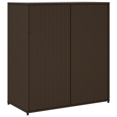 Puutarhan säilytyskaappi ruskea 105x55x113 cm polyrottinki