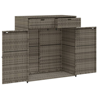 Puutarhan säilytyskaappi harmaa 105x55x113 cm polyrottinki