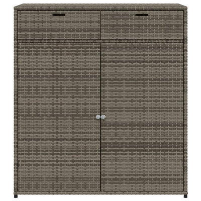 Puutarhan säilytyskaappi harmaa 105x55x113 cm polyrottinki