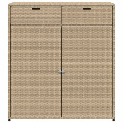 Puutarhan säilytyskaappi beige 105x55x113 cm polyrottinki