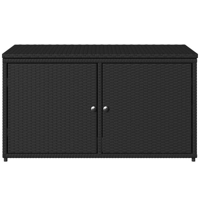 Puutarhan säilytyskaappi musta 110x55x60,5 cm polyrottinki