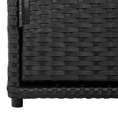 Puutarhan säilytyskaappi musta 110x55x60,5 cm polyrottinki