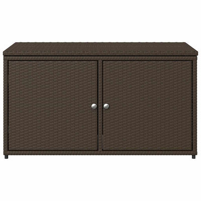 Ruskea puutarhan säilytyskaappi Shaniece 110x55x60,5cm (polyrottinki)