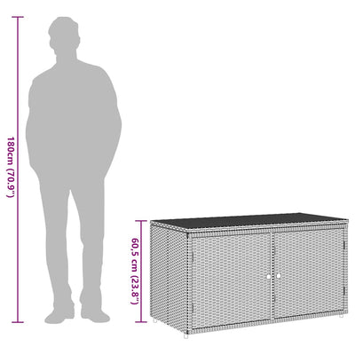 Beige puutarhan säilytyskaappi Shaniece 110x55x60,5cm (polyrottinki)