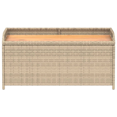 Säilytyspenkki beige 100x50x52 cm polyrottinki ja akasiapuu