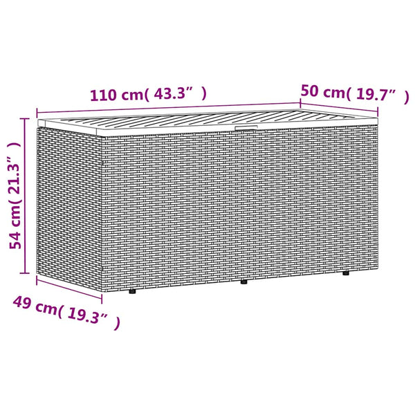 Musta puutarhan säilytyslaatikko Hatcu 110x50x54cm (polyrottinki)