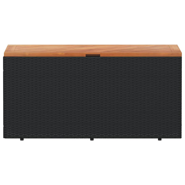Musta puutarhan säilytyslaatikko Hatcu 110x50x54cm (polyrottinki)