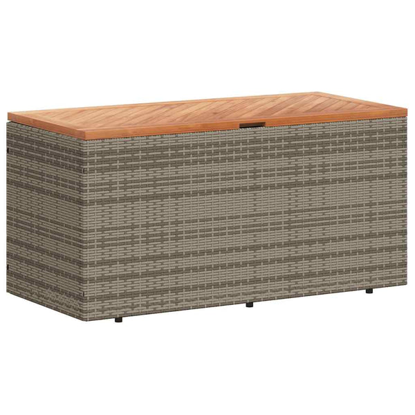 Harmaa puutarhan säilytyslaatikko Hatcu 110x50x54cm (polyrottinki)