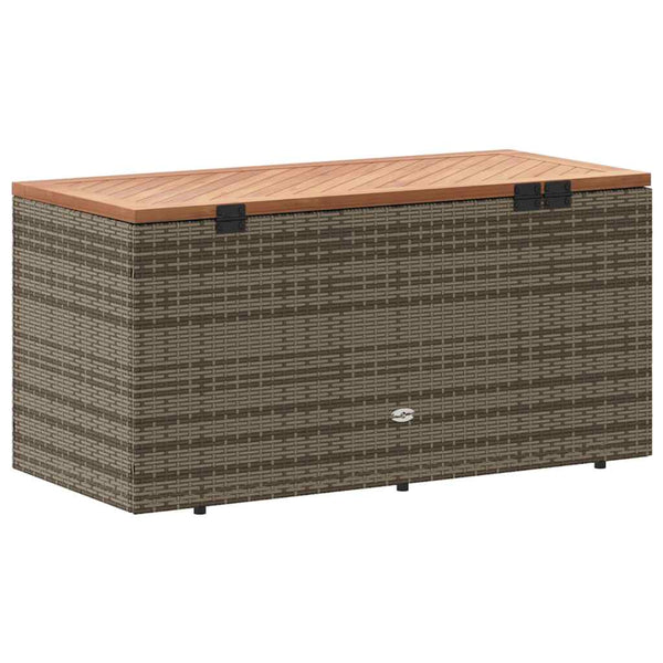 Harmaa puutarhan säilytyslaatikko Hatcu 110x50x54cm (polyrottinki)