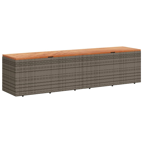 Harmaa puutarhan säilytyslaatikko Hatcu 220x50x54cm (polyrottinki)