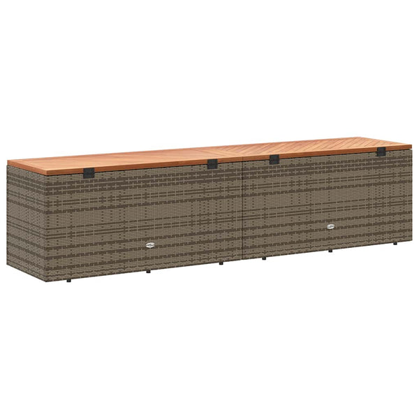 Harmaa puutarhan säilytyslaatikko Hatcu 220x50x54cm (polyrottinki)