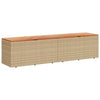 Beige puutarhan säilytyslaatikko Hatcu 220x50x54cm (polyrottinki)