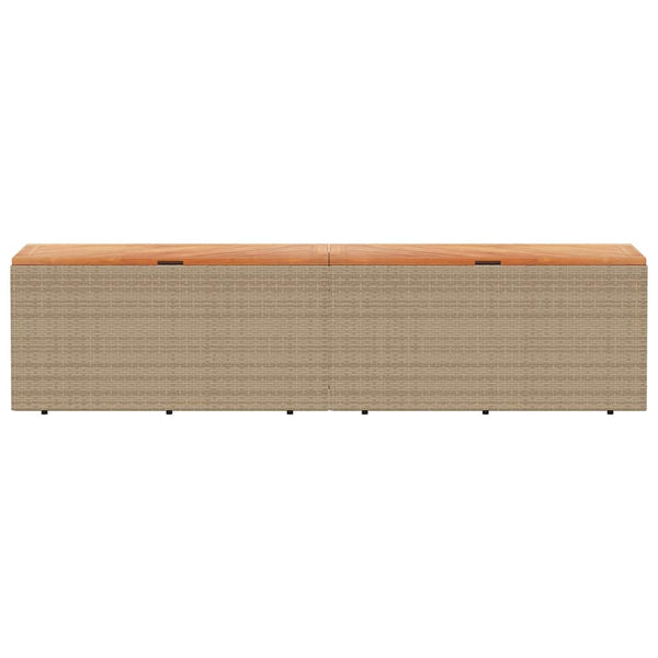 Beige puutarhan säilytyslaatikko Hatcu 220x50x54cm (polyrottinki)