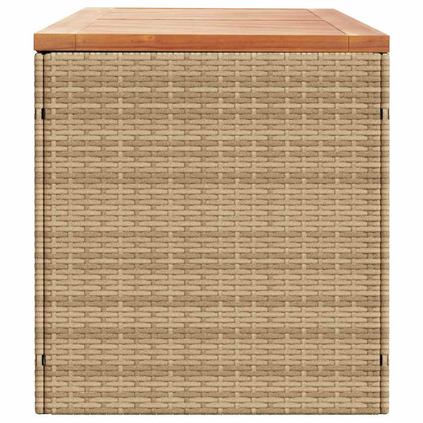 Beige puutarhan säilytyslaatikko Hatcu 220x50x54cm (polyrottinki)