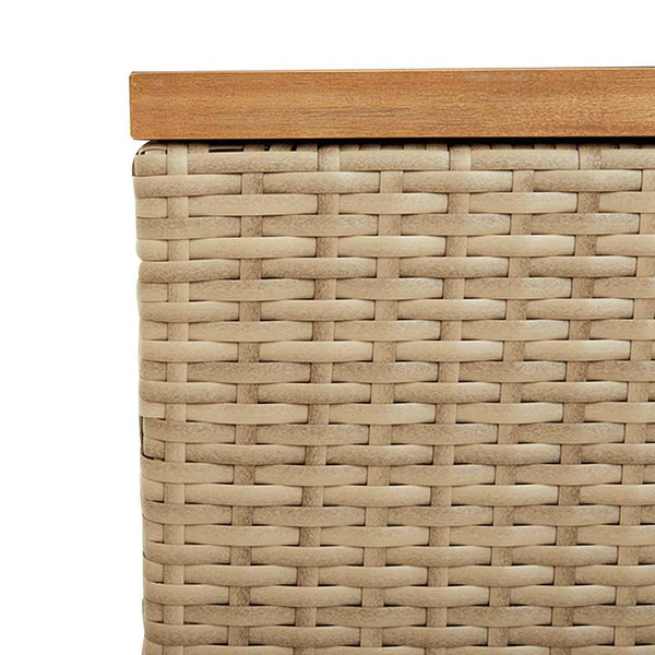 Beige puutarhan säilytyslaatikko Hatcu 220x50x54cm (polyrottinki)