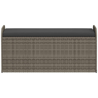 Harmaa säilytyspenkki tyynyllä Delpha 115x51x52cm (polyrottinki)