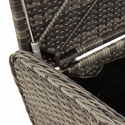 Harmaa säilytyspenkki tyynyllä Delpha 80x51x52cm (polyrottinki)