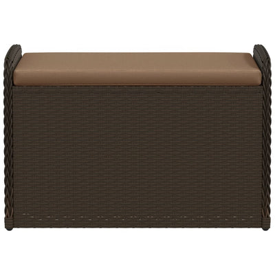 Musta säilytyspenkki tyynyllä Delpha 80x51x52cm (polyrottinki)