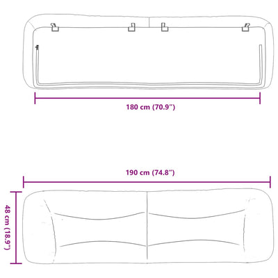 Musta pehmustettu sängynpääty Chirica 180cm (keinonahka)
