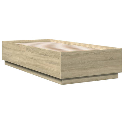 Sängynrunko LED-valoilla Sonoma tammi 100x200 cm tekninen puu