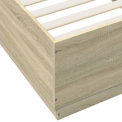 Sängynrunko LED-valoilla Sonoma tammi 100x200 cm tekninen puu