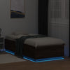 Sängynrunko LED-valoilla ruskea tammi 100x200 cm tekninen puu