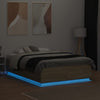 Sängynrunko LED-valoilla Sonoma-tammi 135x190 cm tekninen puu