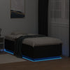 Sängynrunko LED-valoilla musta 90x190 cm tekninen puu