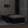 Sängynrunko LED-valoilla musta 75x190 cm tekninen puu