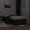 Sängynrunko LED-valoilla savutammi 75x190 cm tekninen puu