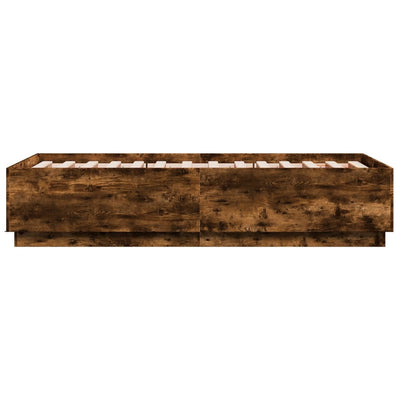 Sängynrunko LED-valoilla savutammi 75x190 cm tekninen puu