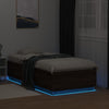 Sängynrunko LED-valoilla ruskea tammi 75x190 cm tekninen puu