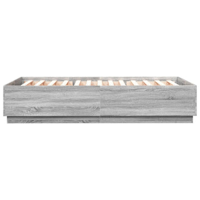 Sängynrunko harmaa Sonoma 160x200 cm tekninen puu