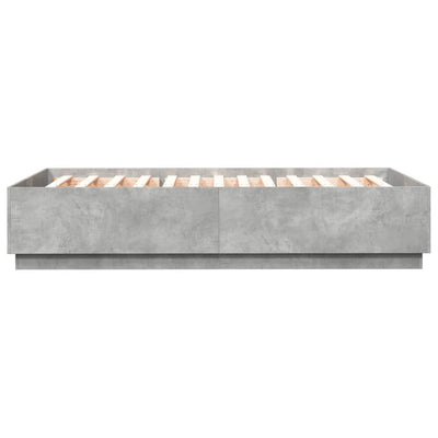 Sängynrunko betoninharmaa 120x200 cm tekninen puu
