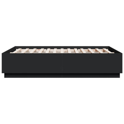 Sängynrunko musta 140x190 cm tekninen puu