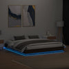Sängynrunko LED-valoilla ruskea tammi 180x200 cm