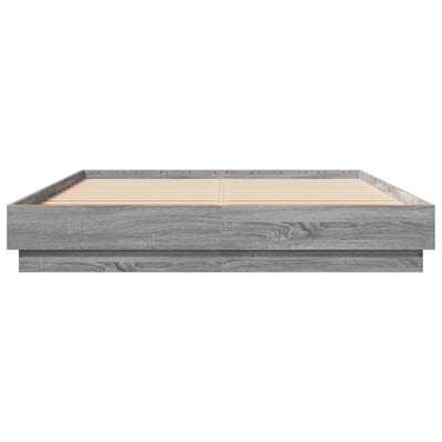 Sängynrunko harmaa Sonoma 160x200 cm tekninen puu