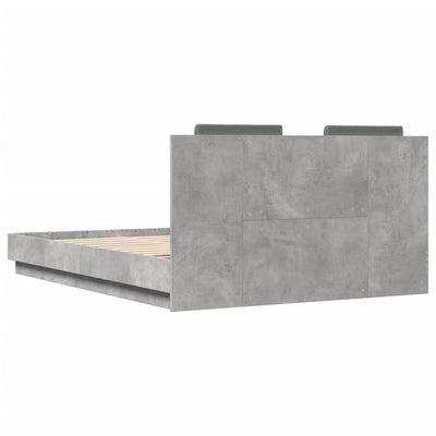 Sängynrunko päätylevyllä betoninharmaa 120x200 cm tekninen puu