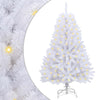Tekojoulukuusi 150 LED-valoilla Valkoinen 120 cm PVC ja metalli