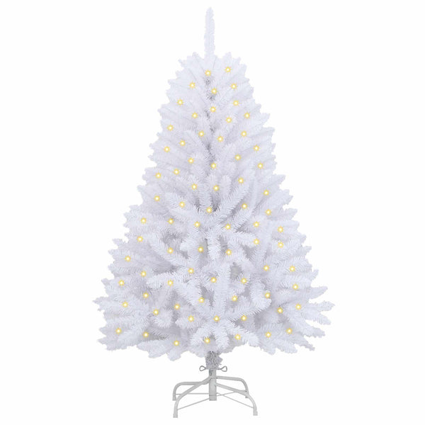 Tekojoulukuusi 150 LED-valoilla Valkoinen 150 cm PVC ja metalli
