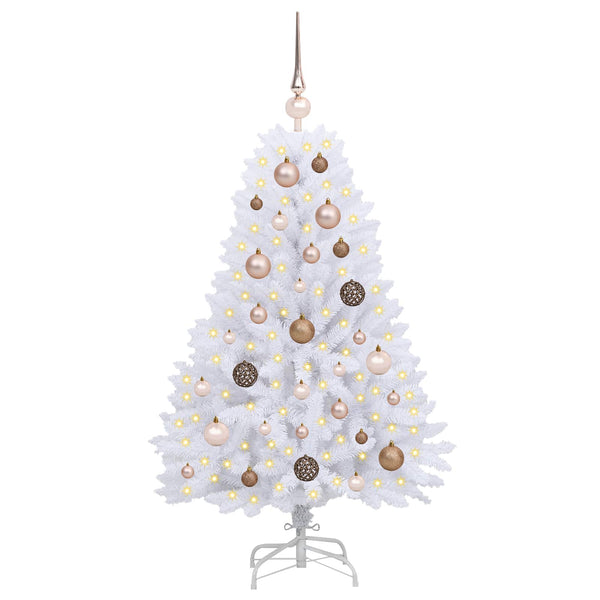 Tekojoulukuusi Valkoinen 68 x 68 x 120 cm PVC ja metalli