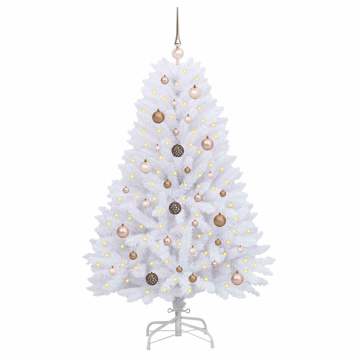 Tekojoulukuusi Valkoinen 80 x 80 x 150 cm PVC ja metalli
