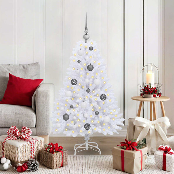 Tekojoulukuusi Valkoinen 68 x 68 x 120 cm PVC ja metalli