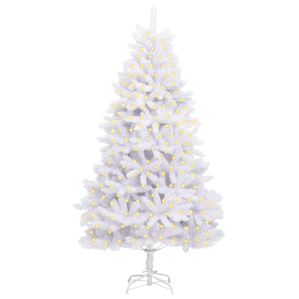 Tekojoulukuusi 300 LED-valoilla Valkoinen 210 cm PVC ja metalli