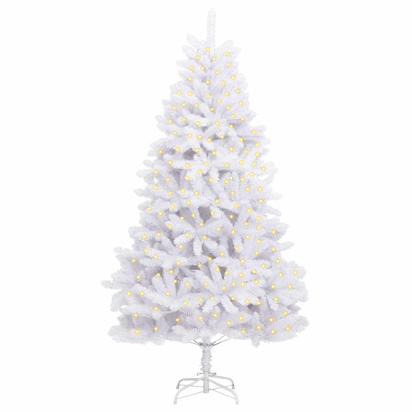 Tekojoulukuusi 300 LED-valoilla Valkoinen 270 cm PVC ja metalli