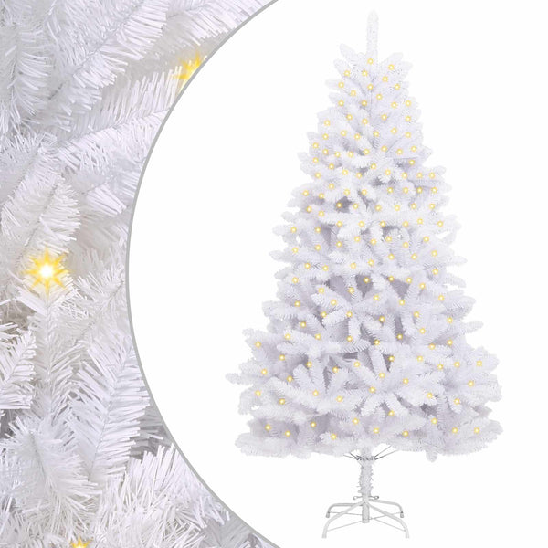 Tekojoulukuusi 300 LED-valoilla Valkoinen 300 cm PVC ja metalli