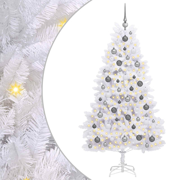 Tekojoulukuusi Valkoinen 90 x 90 x 180 cm PVC ja metalli