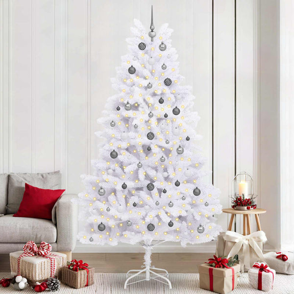 Tekojoulukuusi Valkoinen 120 x 120 x 240 cm PVC ja metalli
