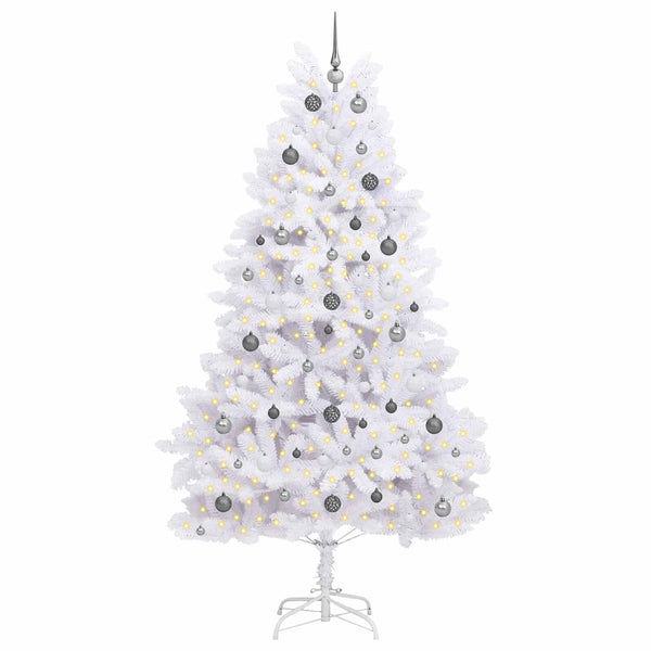 Tekojoulukuusi Valkoinen 120 x 120 x 240 cm PVC ja metalli
