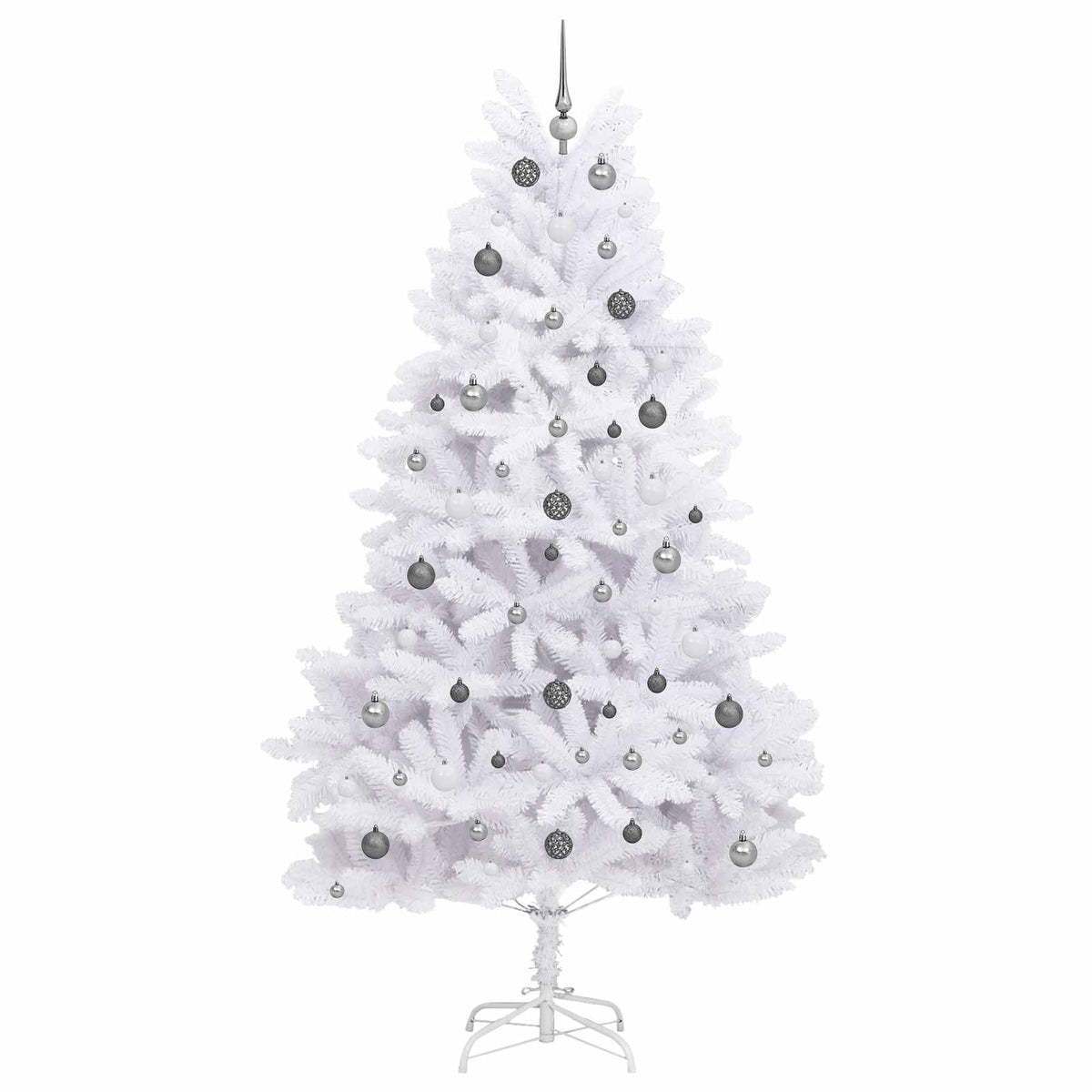 Tekojoulukuusi Valkoinen 120 x 120 x 240 cm PVC ja metalli
